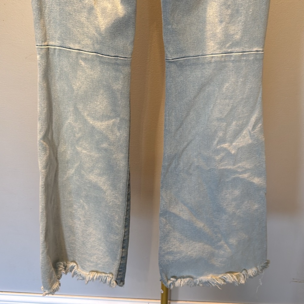 Almost Famous high rise flare patchwork denim fri… - image 6